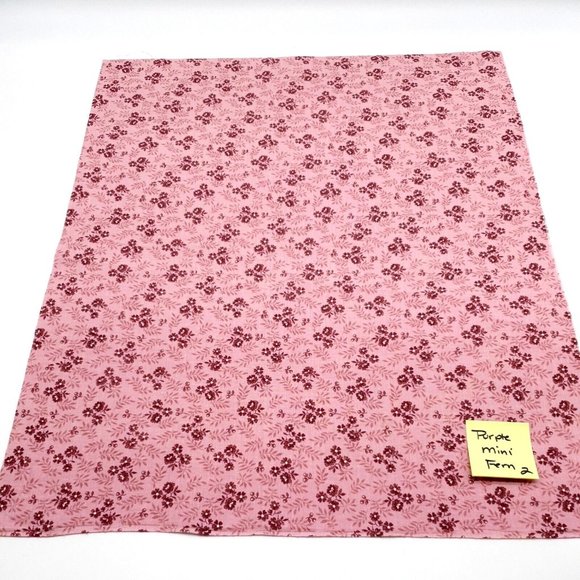 Mini Fern Purple Flower Fat Quarter Fabric 100% Cotton 18" x 21" Minimum Cut 2 - Picture 6 of 6